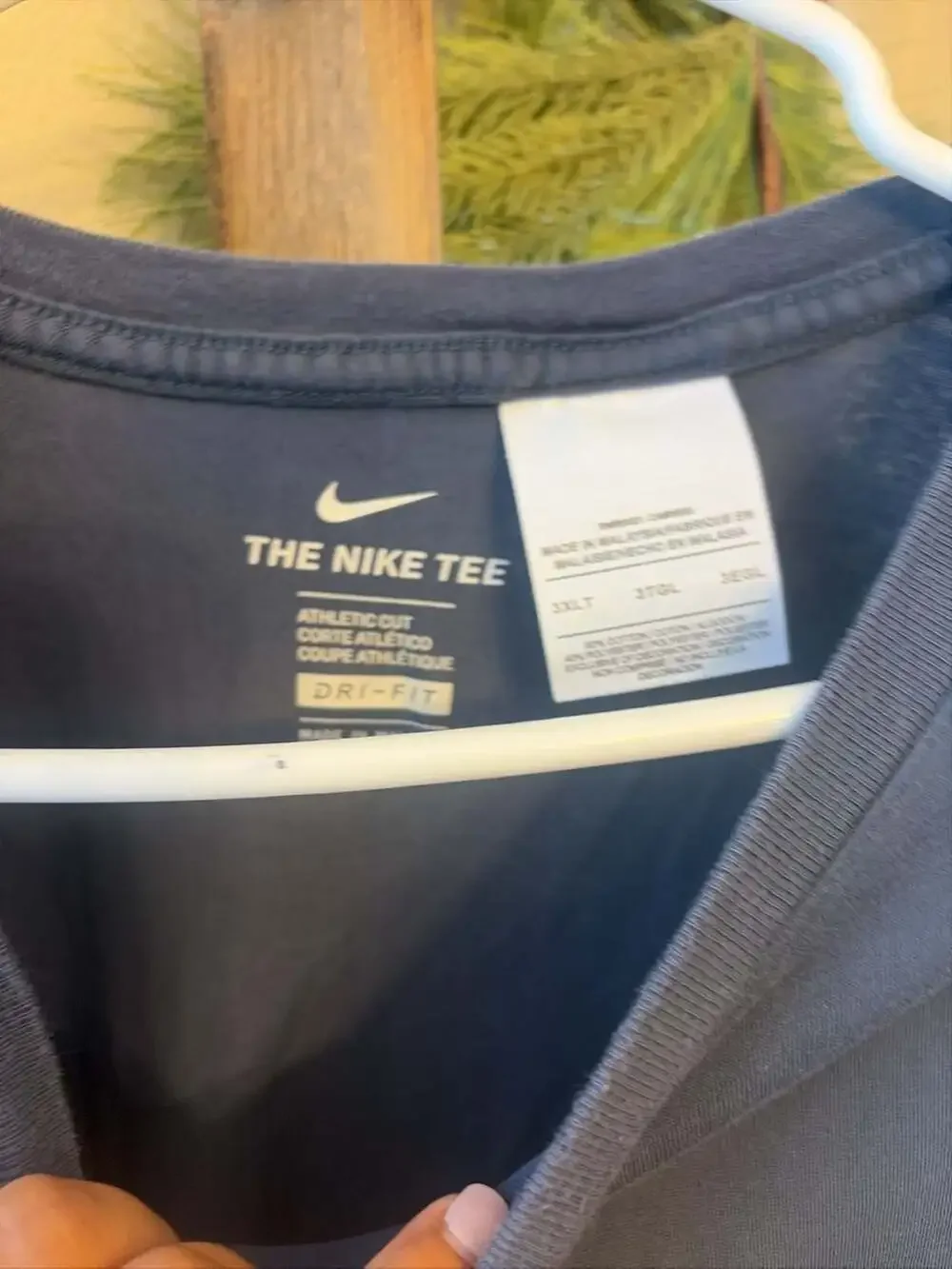 Nike The Nike Tee Men's Athletic Cut Dri-FIT Blue Logo T-Shirt Size 3XLT